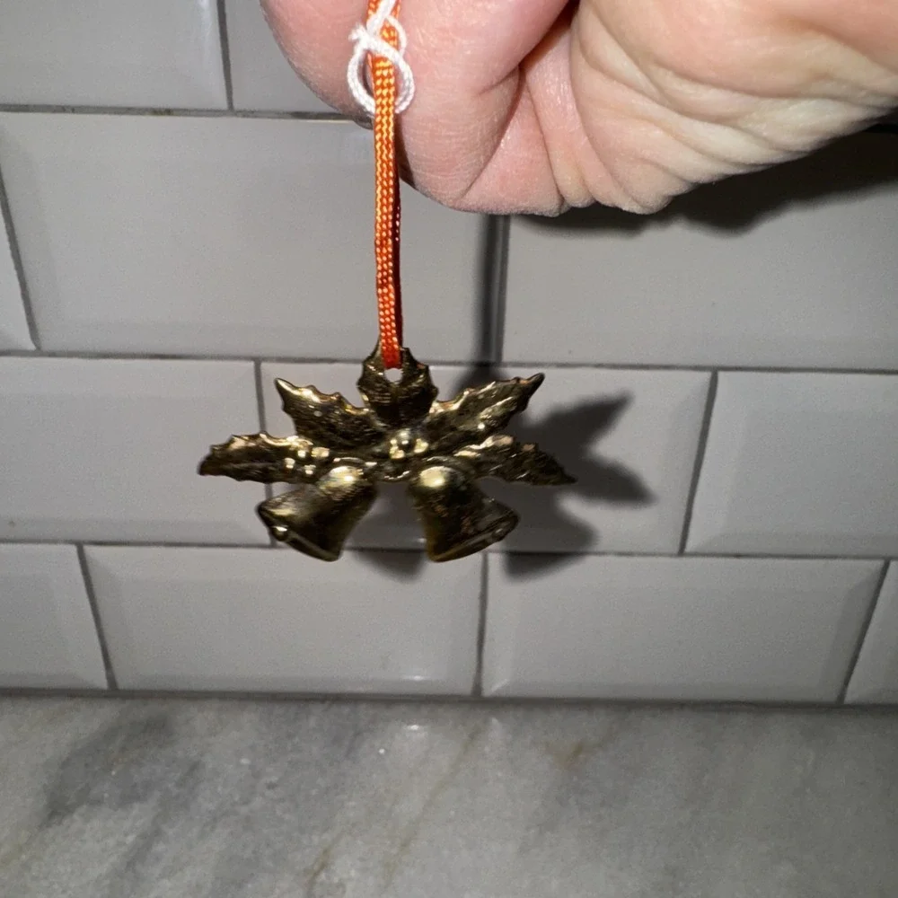 Brass‎ Holly/bells Ornament